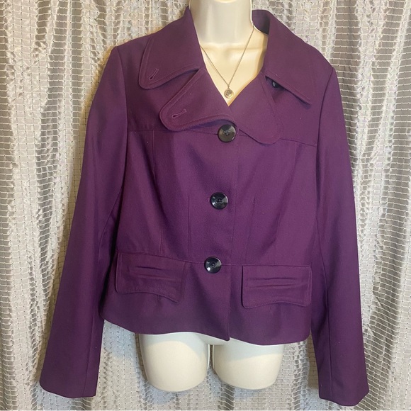 Banana Republic Jackets & Blazers - Banana Republic Purple Wool Blend Blazer Sz 12